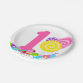 誕生日スウィートキャンディ棒つきキャンデー ペーパープレート (アングル)