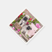 誕生日スウィートベビープグフローラパーティー スタンダードカクテルナプキン (角)