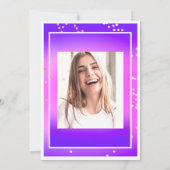 誕生日スウィート第16期卒業ピンクパープル金ゴールド 招待状 (裏面)