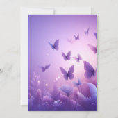 誕生日スウィート16招待状 – パープルバタフライ 招待状 (裏面)
