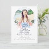 誕生日スウィート16 |ビーチ16誕生日写真 招待状 (スタンド正面)