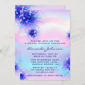 誕生日スウィート16thホログラフィックブルーイベント 招待状 (正面/裏面)