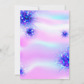 誕生日スウィート16thホログラフィックブルーピンク 招待状 (裏面)