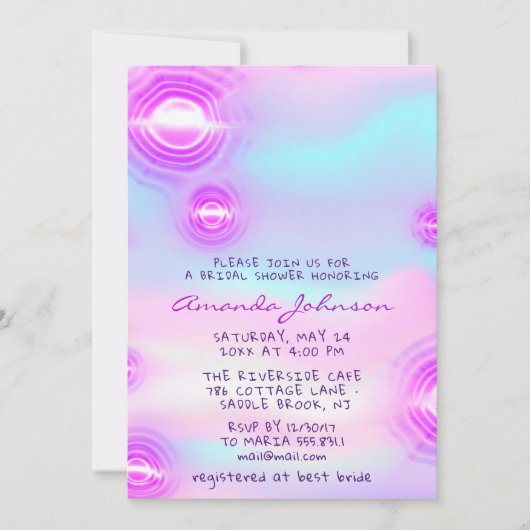 誕生日スウィート16th自筆未来的ユニコーン 招待状 (正面)