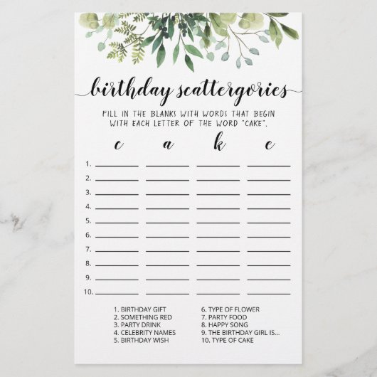 誕生日スキャッタリ編集可能ゲーム (正面)