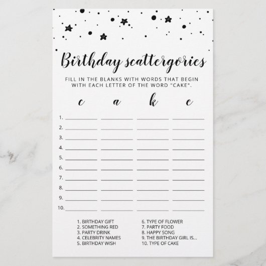 誕生日スキャッタリ編集可能ゲーム (正面)