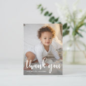 誕生日スクリプト1枚の写真キッズサンキュー ポストカード (スタンド正面)