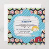 誕生日スケートで滑る（少年） 招待状 (正面/裏面)