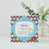 誕生日スケートで滑る（少年） 招待状 (スタンド正面)