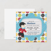 誕生日スケートで滑る（少年） 招待状 (正面/裏面)