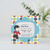 誕生日スケートで滑る（少年） 招待状 (スタンド正面)