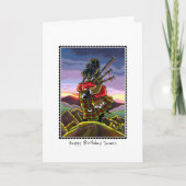 誕生日スコッお洒落ティバグパイプグリーティングカード カード (正面)