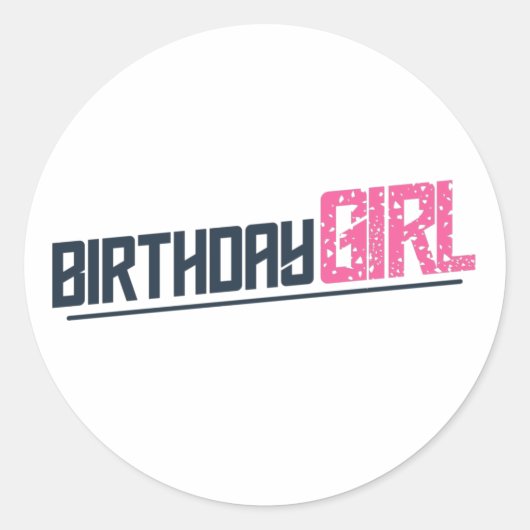 誕生日スタイリッシュガール ラウンドシール (正面)