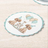 誕生日スタンダードプードルドッグ ペーパーコースター (アングル)