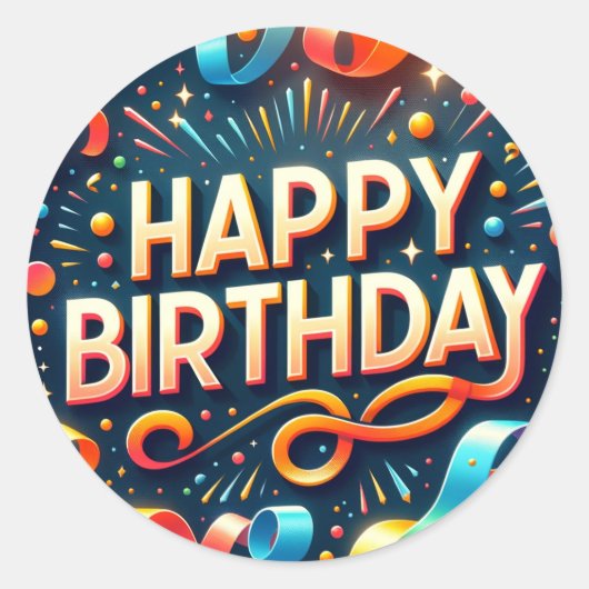 誕生日スタンプ ラウンドシール (正面)