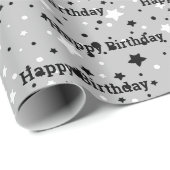 誕生日スターズオングレーラッピング紙 ラッピングペーパー (ロールコーナー)
