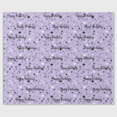 誕生日スターズオンパープル ラッピングペーパー (フラット)