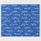 誕生日スターズオンブルーラッピング紙 ラッピングペーパー (フラット)