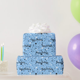 誕生日スターズオンブルー ラッピングペーパー
