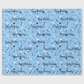 誕生日スターズオンブルー ラッピングペーパー (フラット)