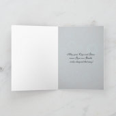 誕生日スチームパンク、コグ、ギア、真鍮、青 カード (内部)