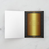 誕生日スチームパンク、リベット、真鍮、紫王室の色 カード (内部)