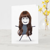 誕生日スティックのフィギュア女の子のために カード (黄色い花)