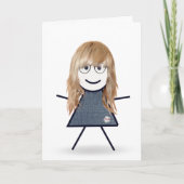 誕生日スティックのフィギュア女の子のために カード (正面)