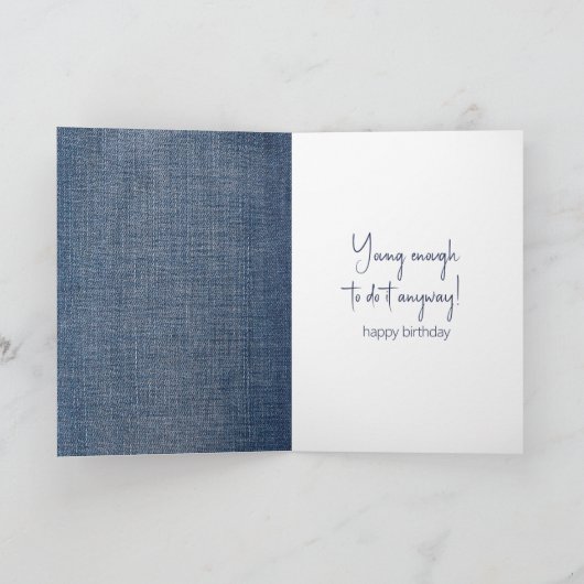 誕生日スティックガールとワイングラス カード (内部)