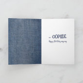 誕生日スティックガールとワイングラス カード (内部)