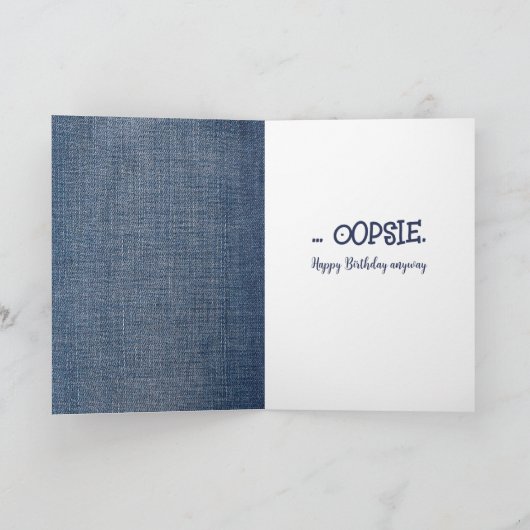 誕生日スティックガールとワイングラス カード (内部)