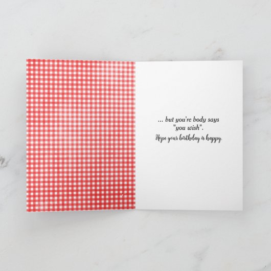 誕生日スティックガールとワイングラス カード (内部)