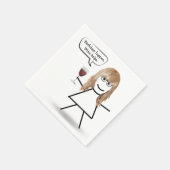 誕生日スティックガールとワイングラス スタンダードカクテルナプキン (角)