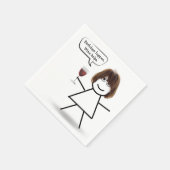 誕生日スティックガールとワイングラス スタンダードカクテルナプキン (角)