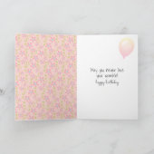 誕生日スティックガールと赤ワイン カード (内部)