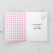 誕生日スティックガールと赤ワイン カード (内部)