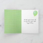 誕生日スティックガールオン水玉模様カード カード (内部)