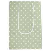 誕生日スティックガールオン水玉模様 ミディアムペーパーバッグ (裏面)