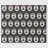 誕生日スティックスフィギュア女の子スニーカー ラッピングペーパー (フラット)