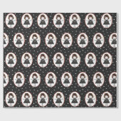 誕生日スティックスフィギュア女の子スニーカー ラッピングペーパー (フラット)