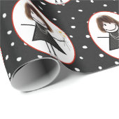 誕生日スティックスフィギュア女の子スニーカー ラッピングペーパー (ロールコーナー)