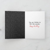 誕生日スティックフィギュア女の子とデイジー カード (内部)