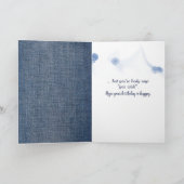 誕生日スティックフィギュア女の子とワイングラス カード (内部)