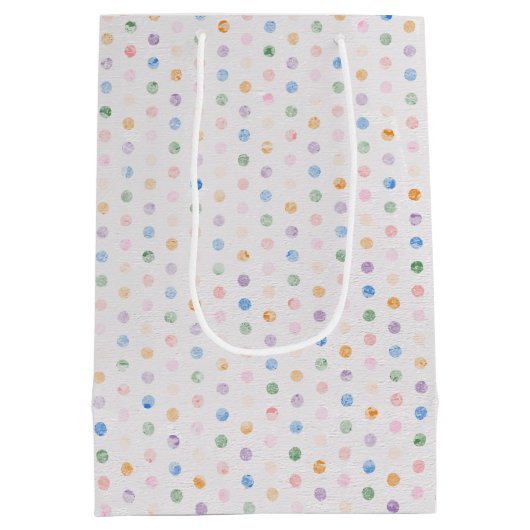 誕生日スティックフィギュア少女(髪とメガネ) ミディアムペーパーバッグ (裏面)