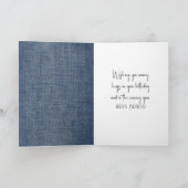 誕生日スティックフィギュア赤ワインの女の子 カード (内部)