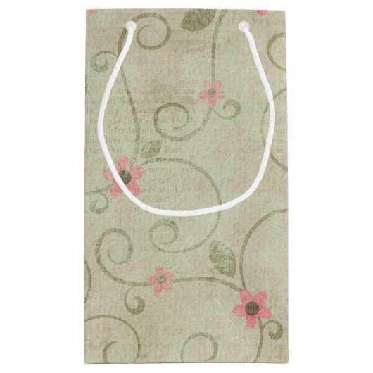 誕生日スティック女の子と赤ワイン スモールペーパーバッグ (裏面)