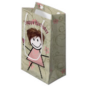 誕生日スティック女の子と赤ワイン スモールペーパーバッグ (正面アングル)