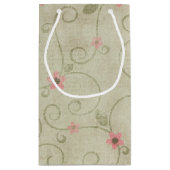 誕生日スティック女の子と赤ワイン スモールペーパーバッグ (裏面)