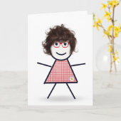 誕生日スティック女子シスター カード (黄色い花)