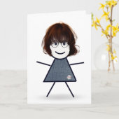 誕生日スティック女子シスター カード (黄色い花)